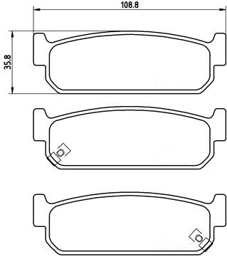 Bremsbeläge 109mm Hinterachse - Stagea AWC34 S2